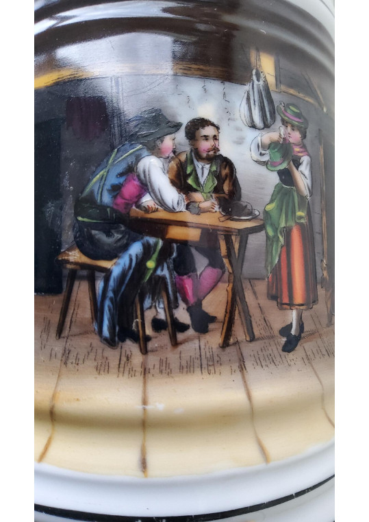 Halbă din ceramică pictată